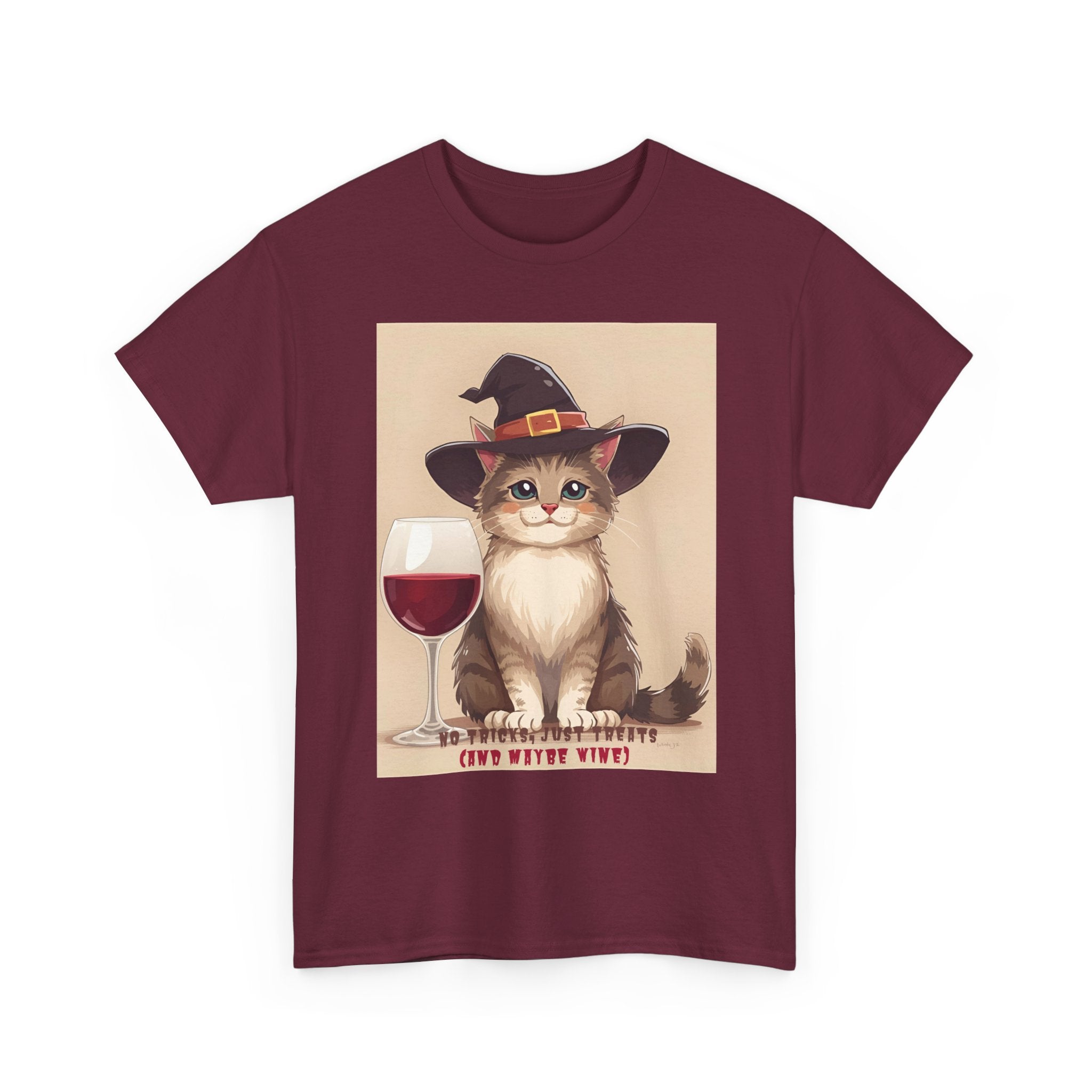 Cat Lover Halloween Tee - Funny Cat T-Shirt, Unisex Cotton Tee, Wine Lover Gift, Spooky Apparel, Halloween Shirts, Casual Wear, Pet [...]