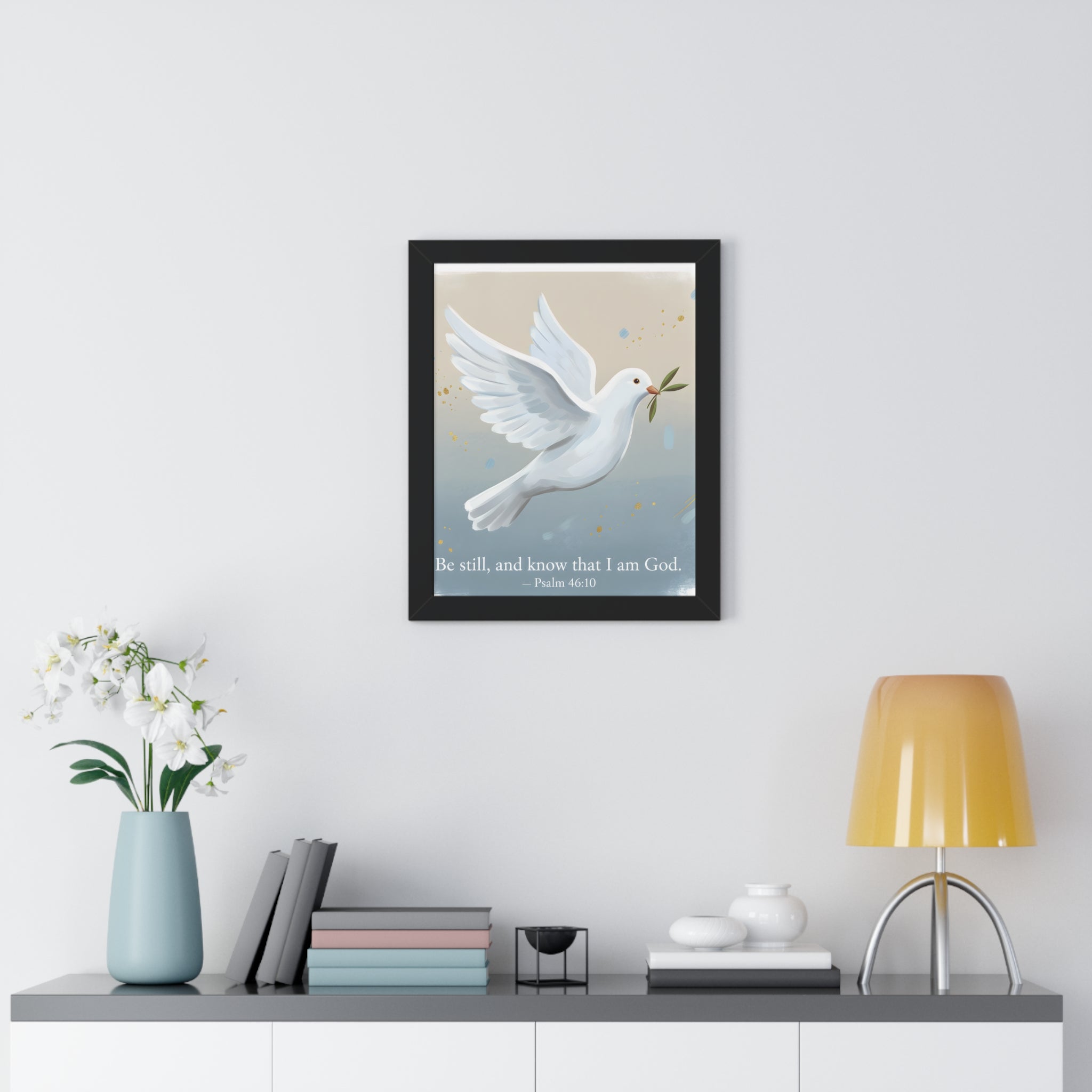 Framed Inspirational Poster: Be Still and Know, Home Decor, Wall Art, Gift for Friends, Spiritual Decoration, Faith-Based Art