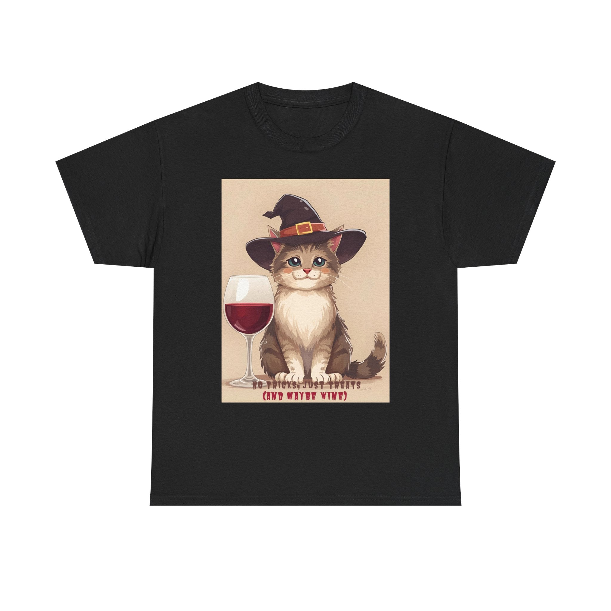 Cat Lover Halloween Tee - Funny Cat T-Shirt, Unisex Cotton Tee, Wine Lover Gift, Spooky Apparel, Halloween Shirts, Casual Wear, Pet [...]