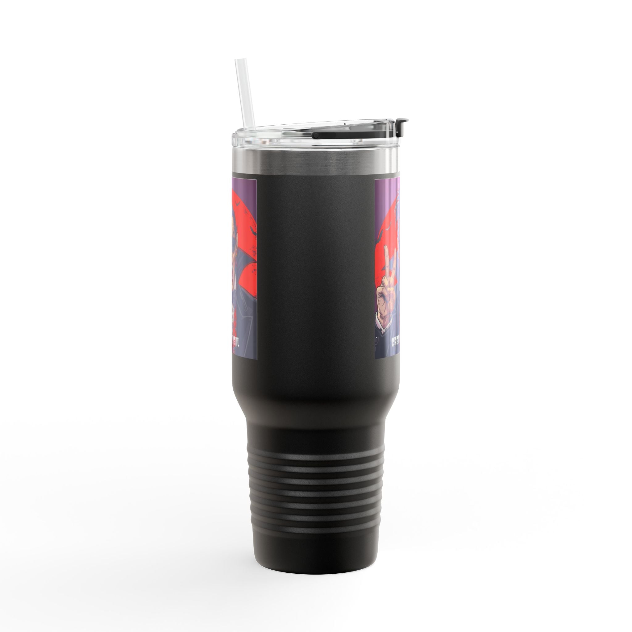 Vampire-Themed Insulated Travel Mug, 40oz - Spooky Coffee Cup, Halloween Gift, Horror Lover's Mug, Unique Drinkware, Fun Travel Tumbler