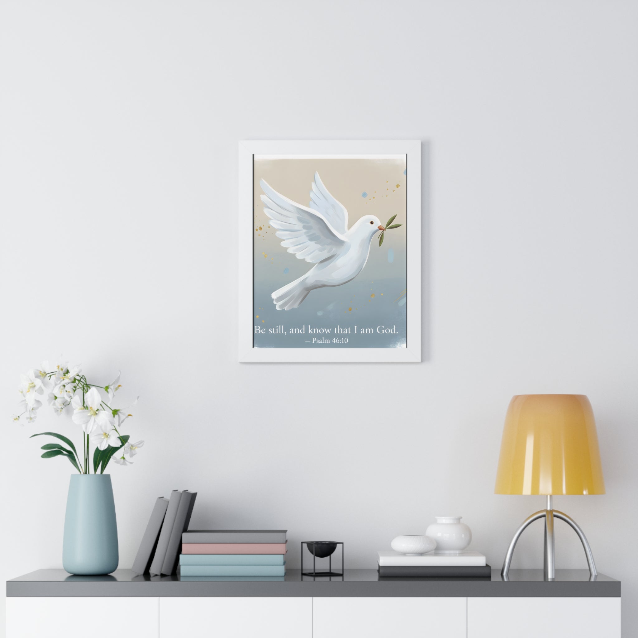 Framed Inspirational Poster: Be Still and Know, Home Decor, Wall Art, Gift for Friends, Spiritual Decoration, Faith-Based Art