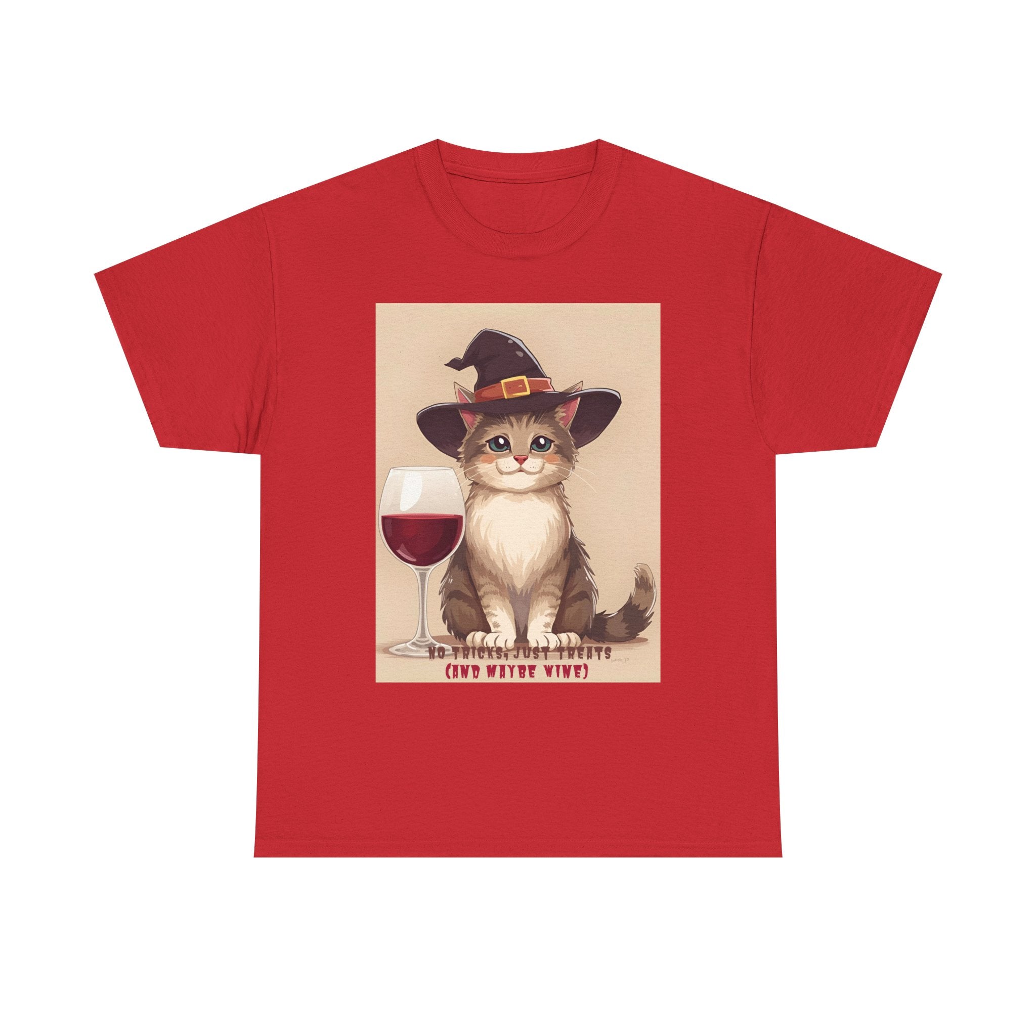 Cat Lover Halloween Tee - Funny Cat T-Shirt, Unisex Cotton Tee, Wine Lover Gift, Spooky Apparel, Halloween Shirts, Casual Wear, Pet [...]