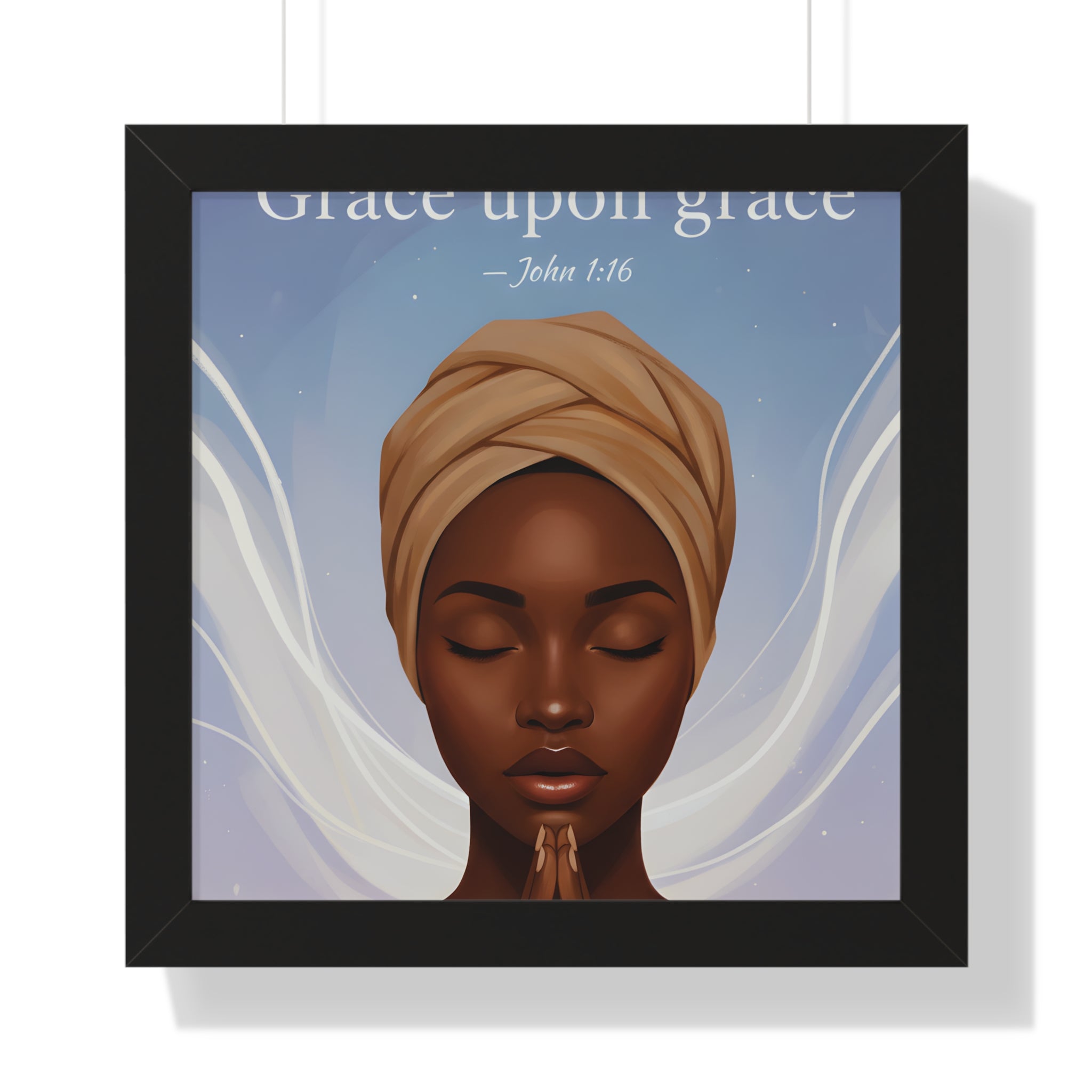 Inspirational Framed Poster, Grace upon Grace Art, Spiritual Wall Decor, Afrocentric Home Decoration, Motivational Gift