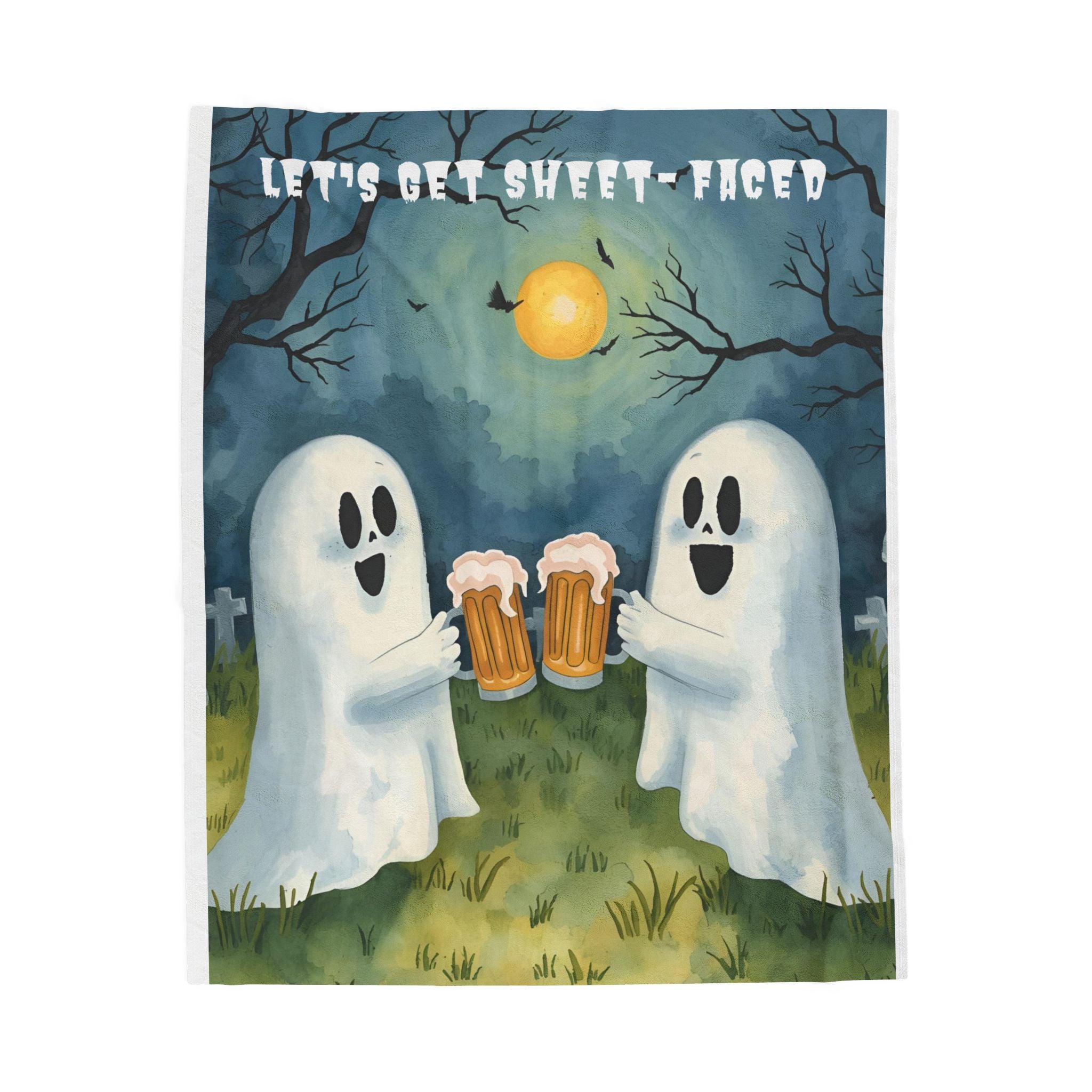 Cozy Halloween Ghost Blanket | Soft Velveteen Throw | Perfect Gift for Spooky Season, Halloween Decor, Cozy Nights, Fun Party