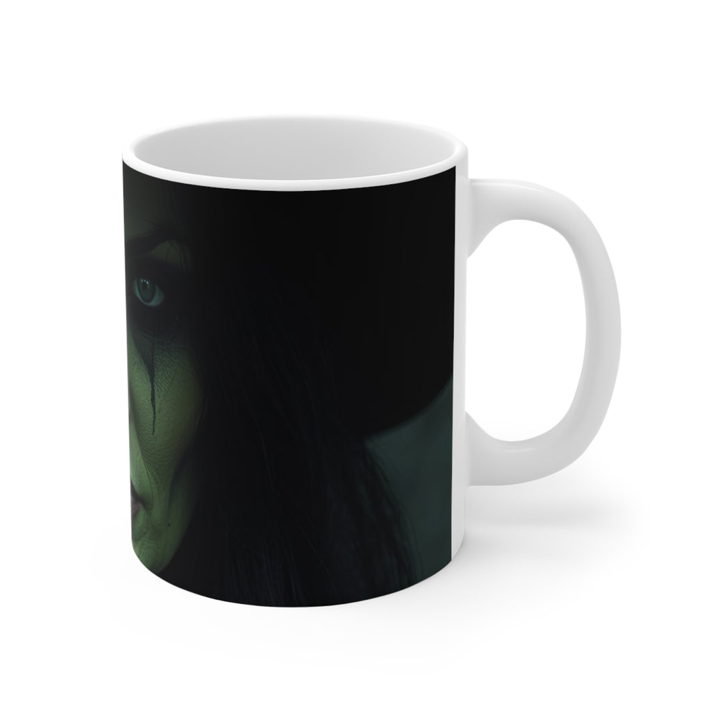 Gothic Witch Mug, Spooky Coffee Cup, Halloween Decor, Dark Fantasy Gift, Unique Ceramic Mug