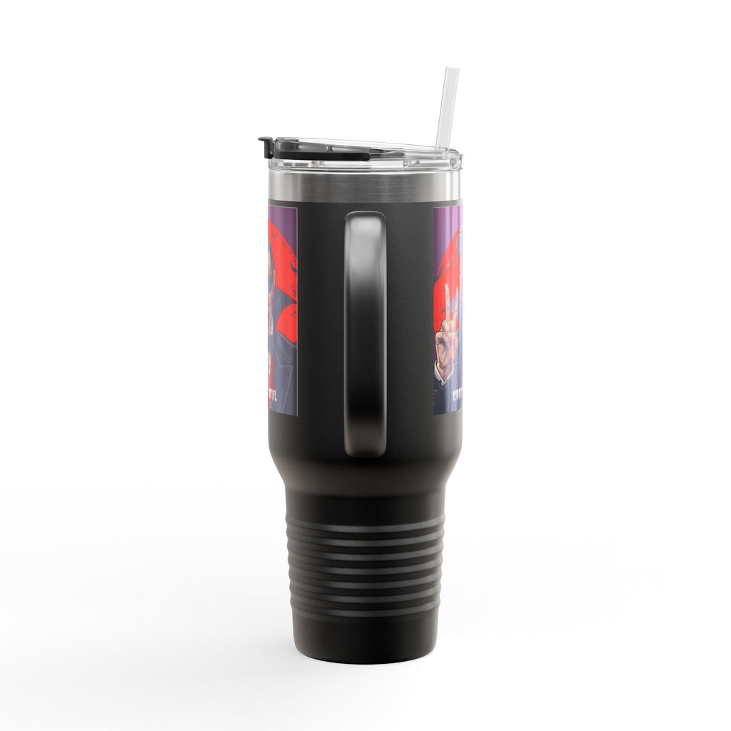 Vampire-Themed Insulated Travel Mug, 40oz - Spooky Coffee Cup, Halloween Gift, Horror Lover's Mug, Unique Drinkware, Fun Travel Tumbler