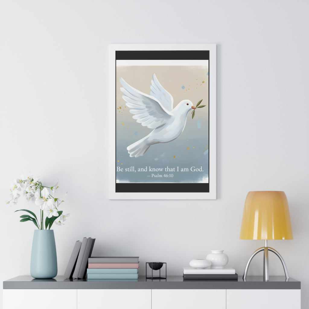 Framed Inspirational Poster: Be Still and Know, Home Decor, Wall Art, Gift for Friends, Spiritual Decoration, Faith-Based Art