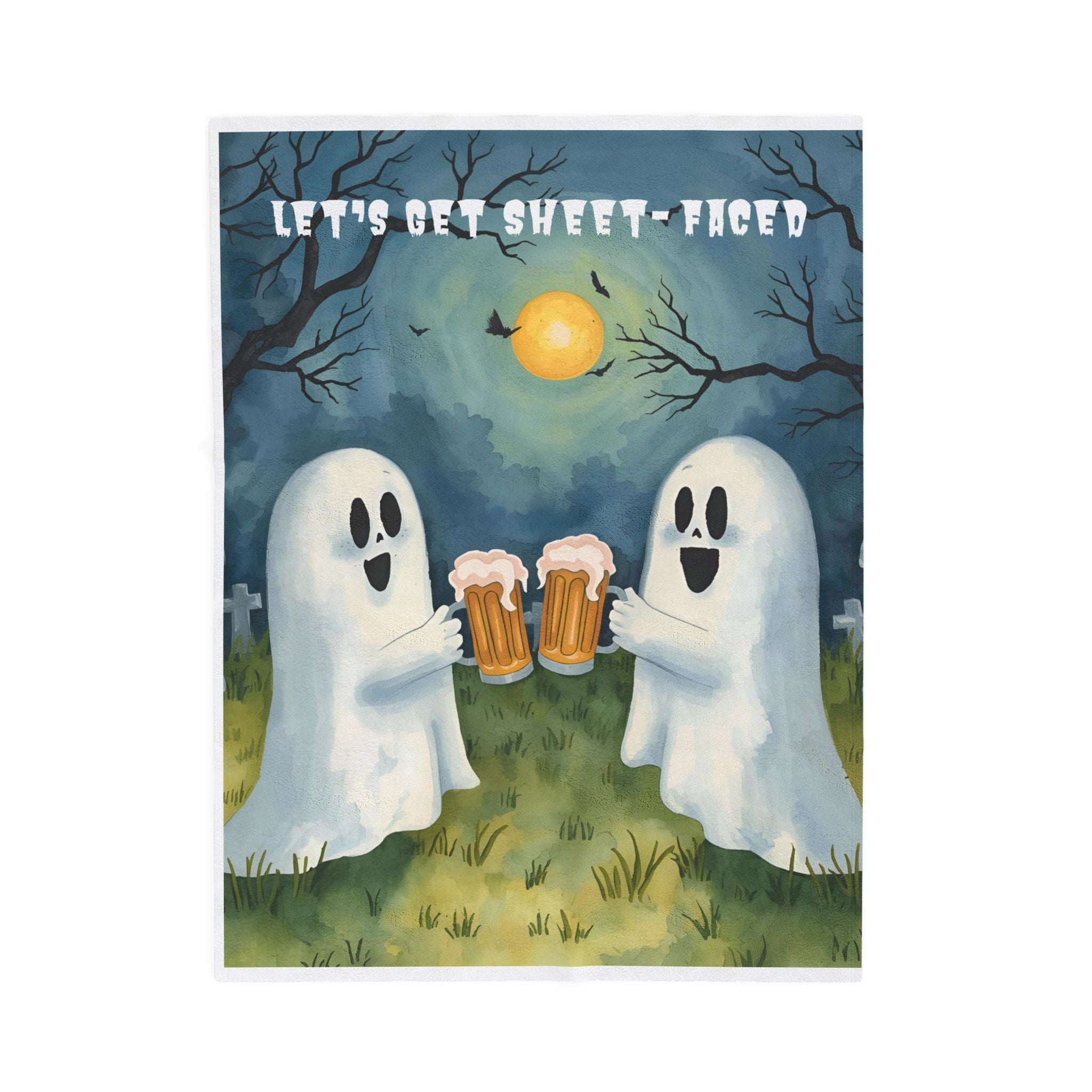 Cozy Halloween Ghost Blanket | Soft Velveteen Throw | Perfect Gift for Spooky Season, Halloween Decor, Cozy Nights, Fun Party