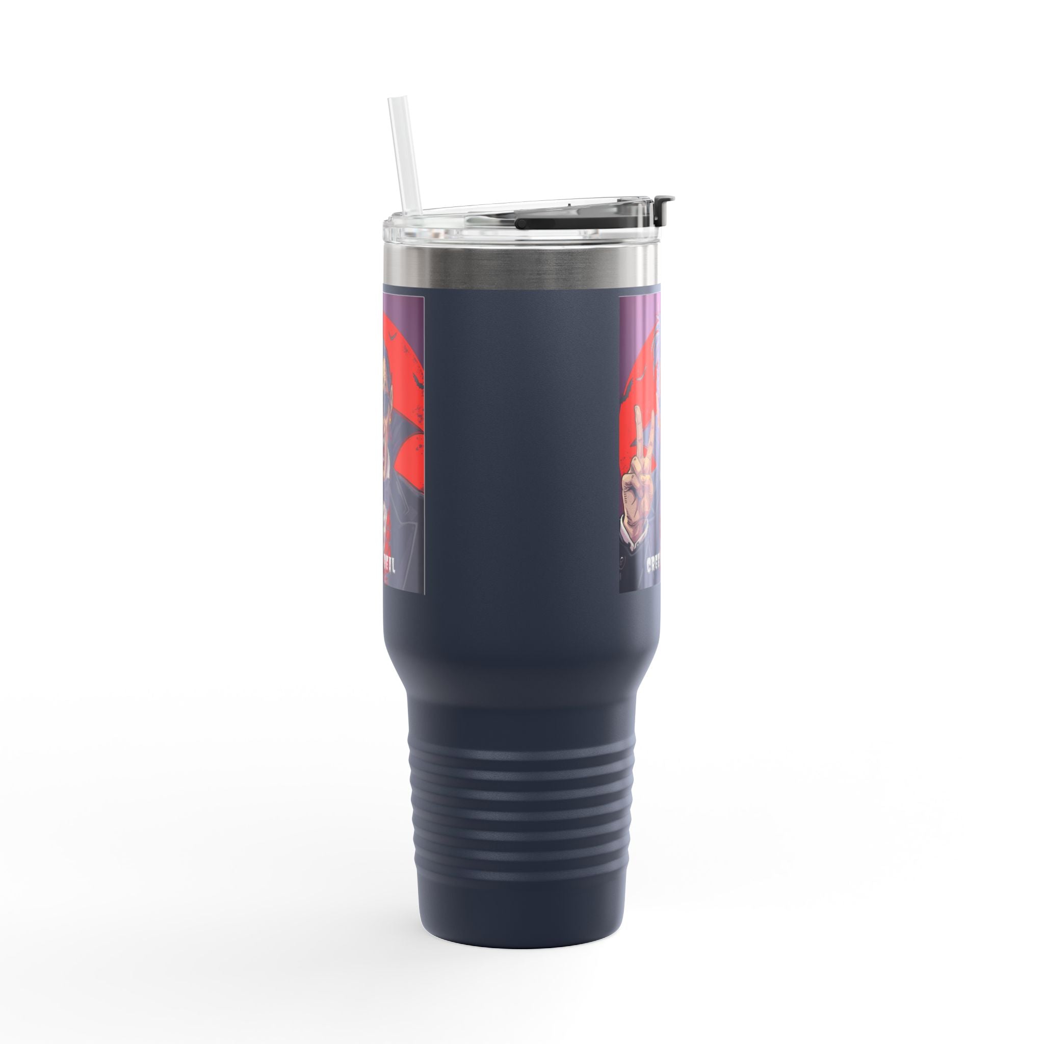 Vampire-Themed Insulated Travel Mug, 40oz - Spooky Coffee Cup, Halloween Gift, Horror Lover's Mug, Unique Drinkware, Fun Travel Tumbler