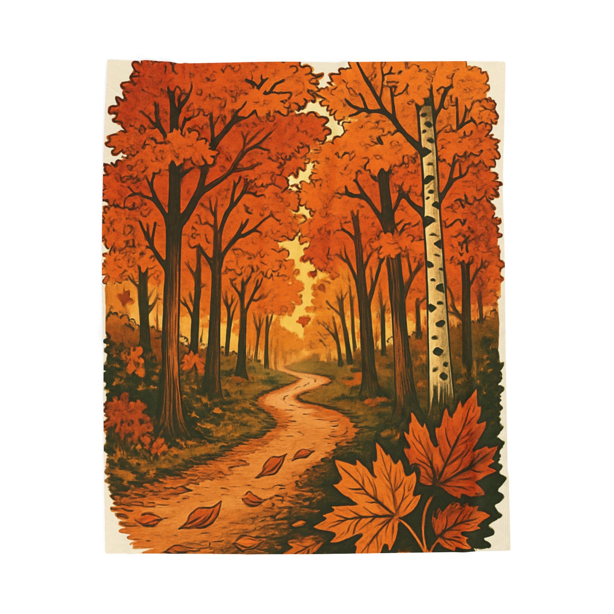 Cozy Autumn Velveteen Plush Blanket, Fall Decor, Warm Throw, Seasonal Gift, Snuggle Blanket, Home Comforts