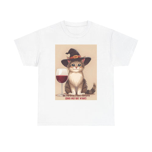 Cat Lover Halloween Tee - Funny Cat T-Shirt, Unisex Cotton Tee, Wine Lover Gift, Spooky Apparel, Halloween Shirts, Casual Wear, Pet [...]