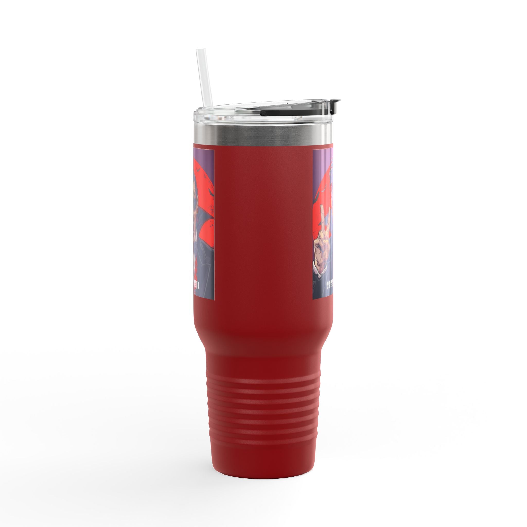 Vampire-Themed Insulated Travel Mug, 40oz - Spooky Coffee Cup, Halloween Gift, Horror Lover's Mug, Unique Drinkware, Fun Travel Tumbler