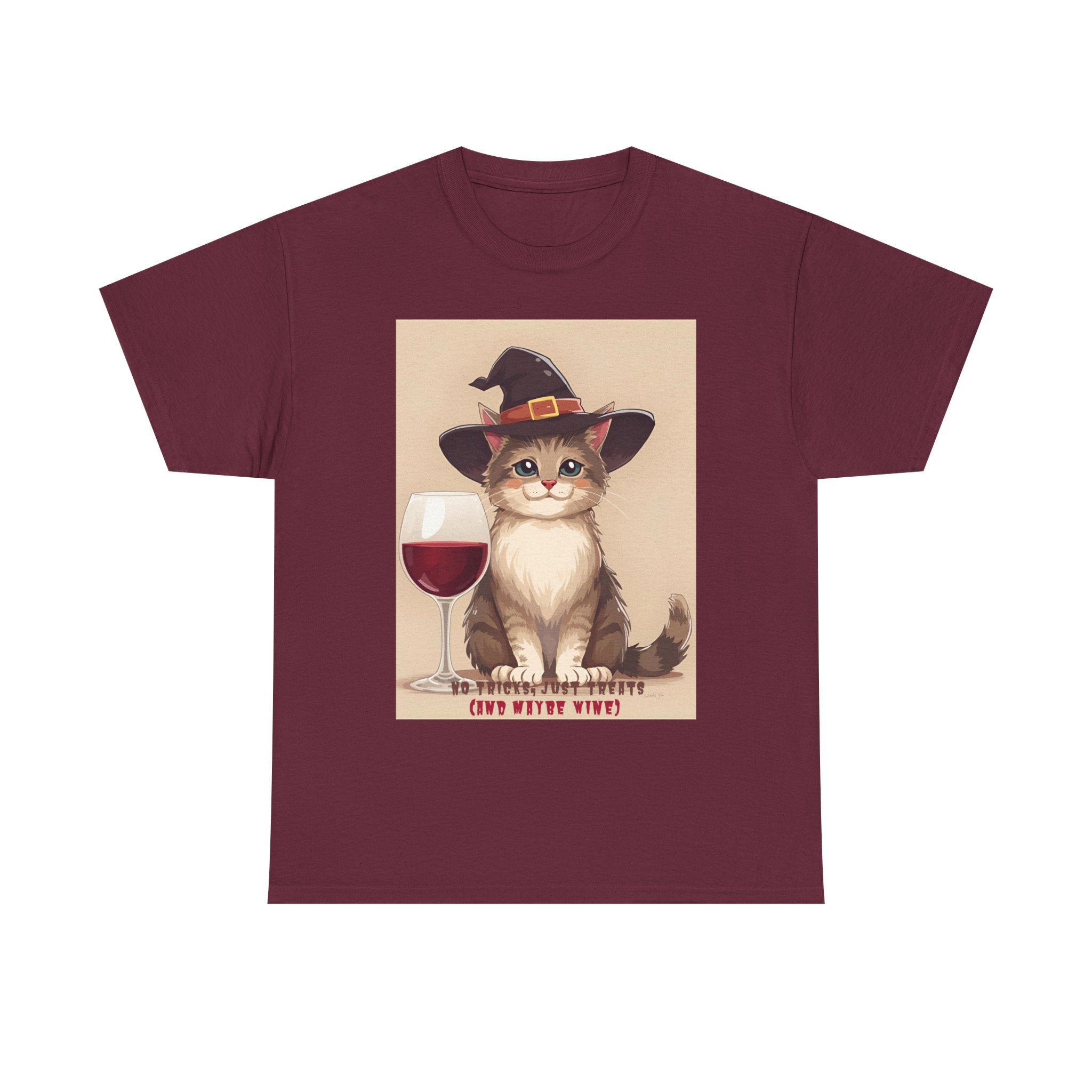 Cat Lover Halloween Tee - Funny Cat T-Shirt, Unisex Cotton Tee, Wine Lover Gift, Spooky Apparel, Halloween Shirts, Casual Wear, Pet [...]