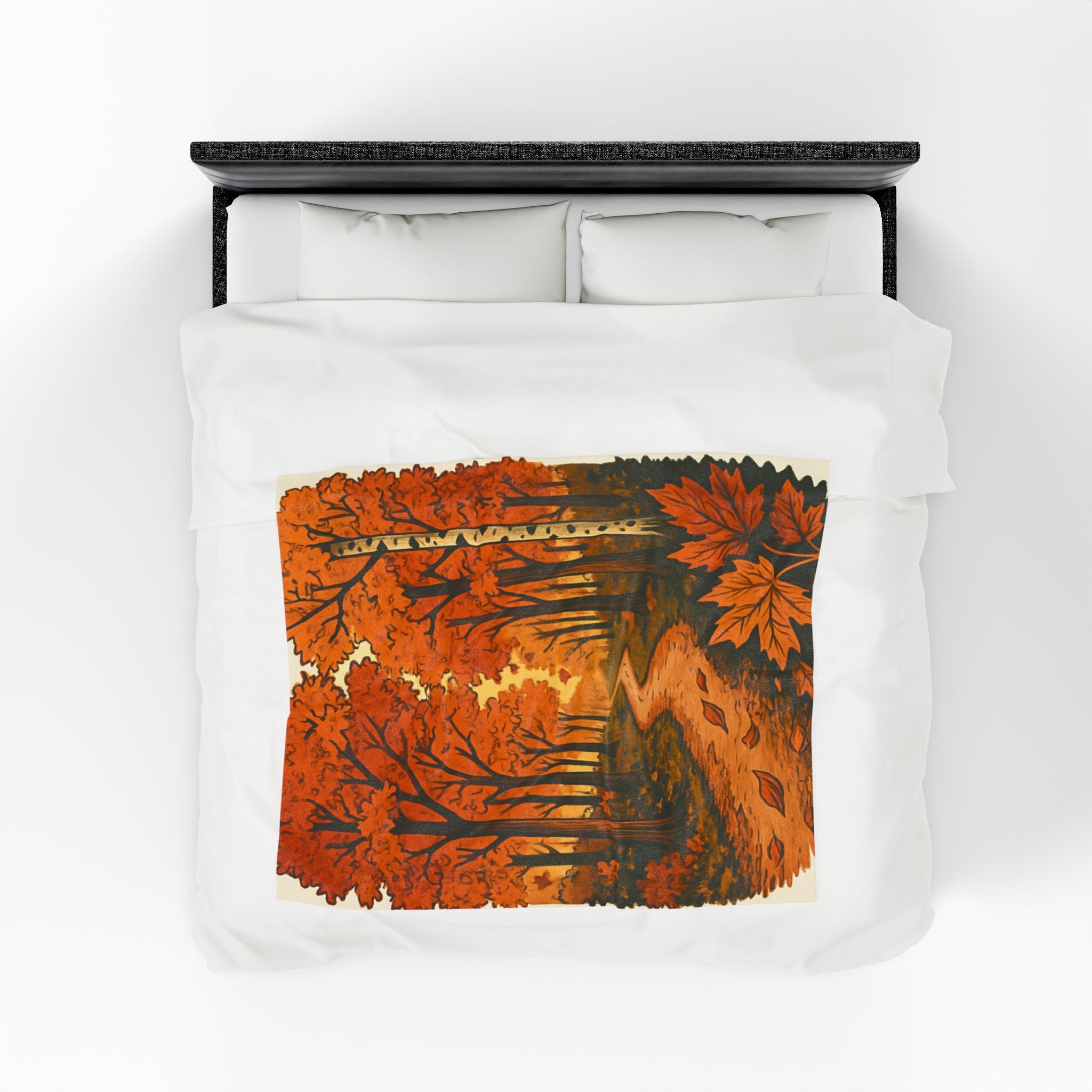 Cozy Autumn Velveteen Plush Blanket, Fall Decor, Warm Throw, Seasonal Gift, Snuggle Blanket, Home Comforts
