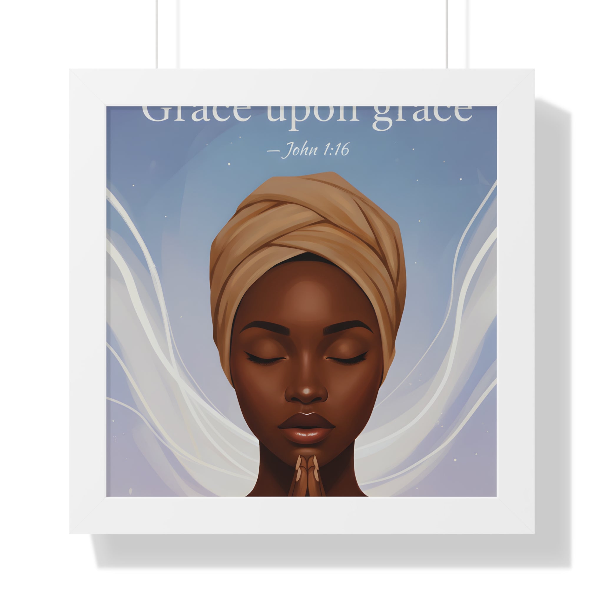 Inspirational Framed Poster, Grace upon Grace Art, Spiritual Wall Decor, Afrocentric Home Decoration, Motivational Gift