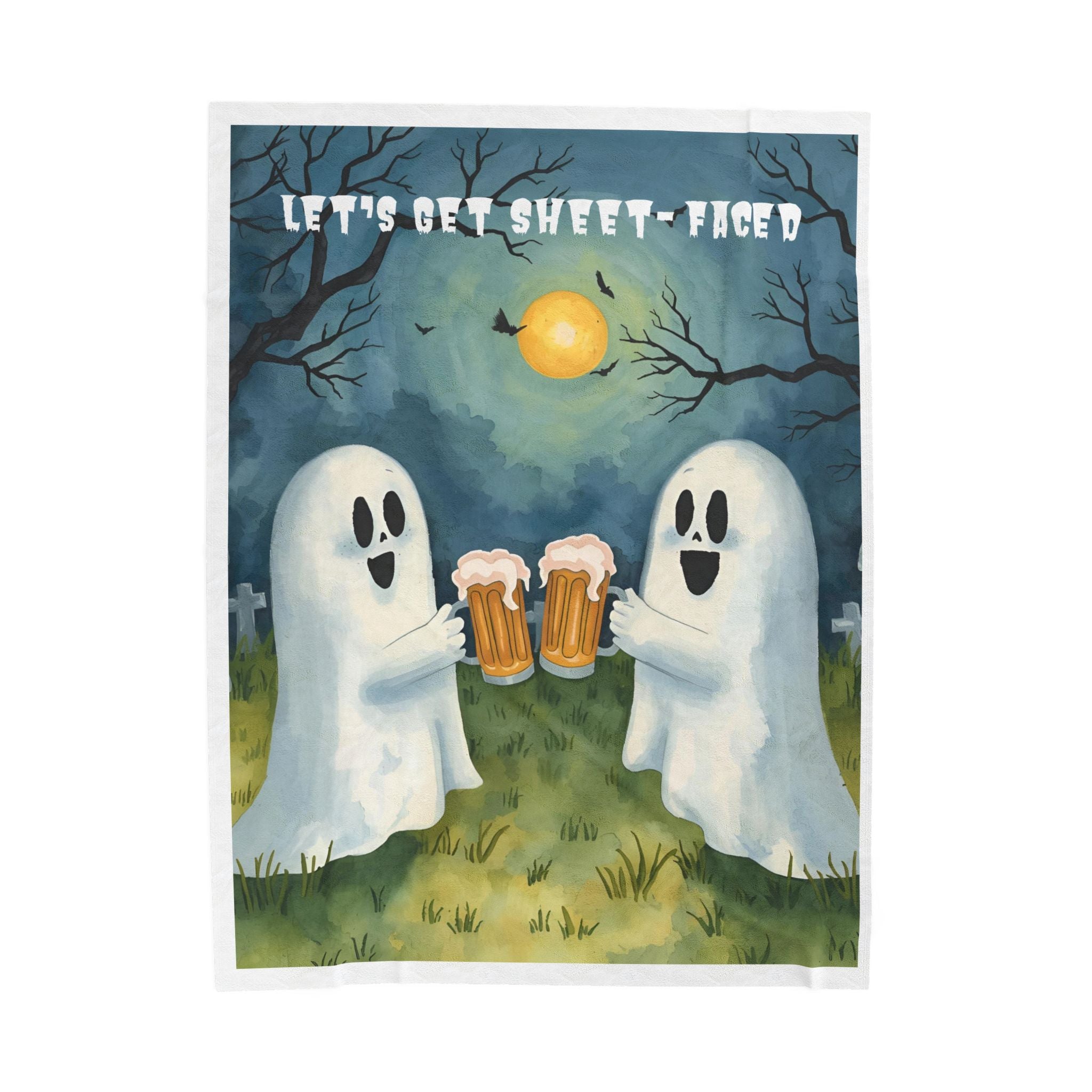 Cozy Halloween Ghost Blanket | Soft Velveteen Throw | Perfect Gift for Spooky Season, Halloween Decor, Cozy Nights, Fun Party