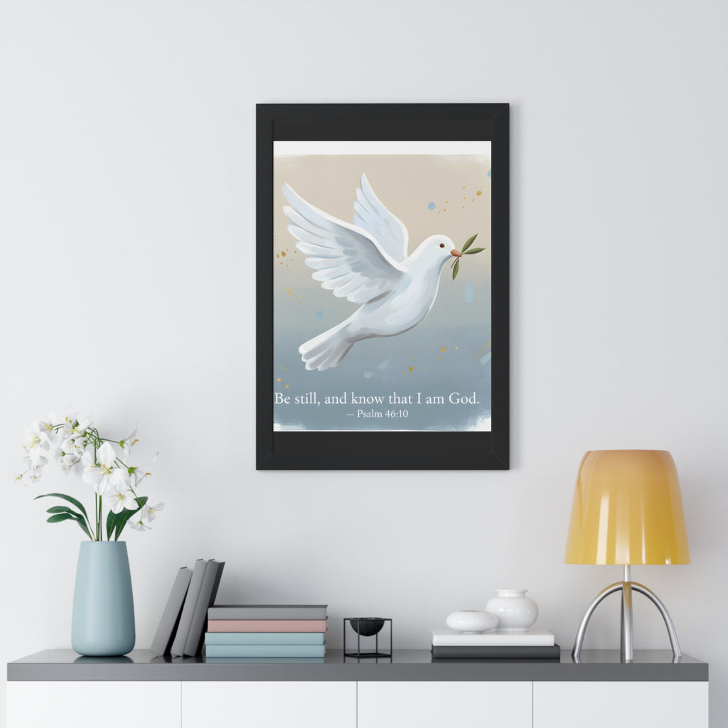 Framed Inspirational Poster: Be Still and Know, Home Decor, Wall Art, Gift for Friends, Spiritual Decoration, Faith-Based Art